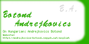 botond andrejkovics business card